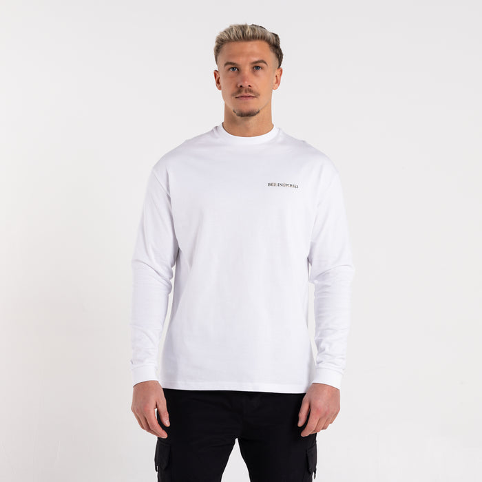 Stach Long Sleeve T-Shirt - White/Khaki